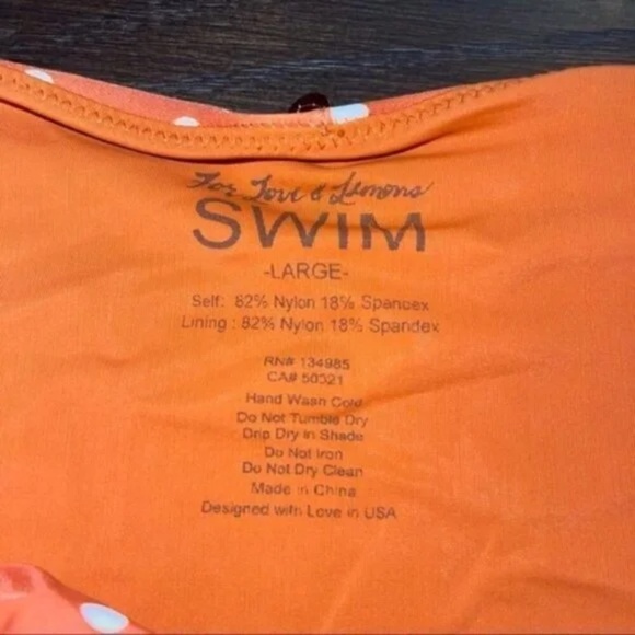 For Love And Lemons Orange Polka Dot Bikini Bottom - Picture 5 of 5